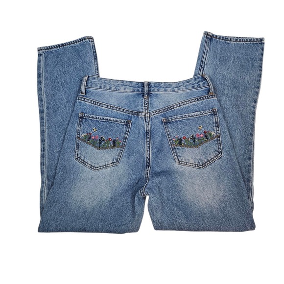 SONG Timeless Fit Garden Embroidered Jeans Women's Size 5/27 Floral Detail D120 - Picture 10 of 10